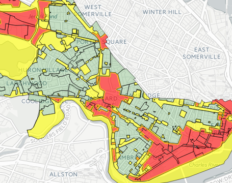 Map of Cambridge lighting zones