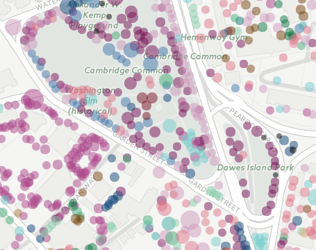 Map of Cambridge street trees